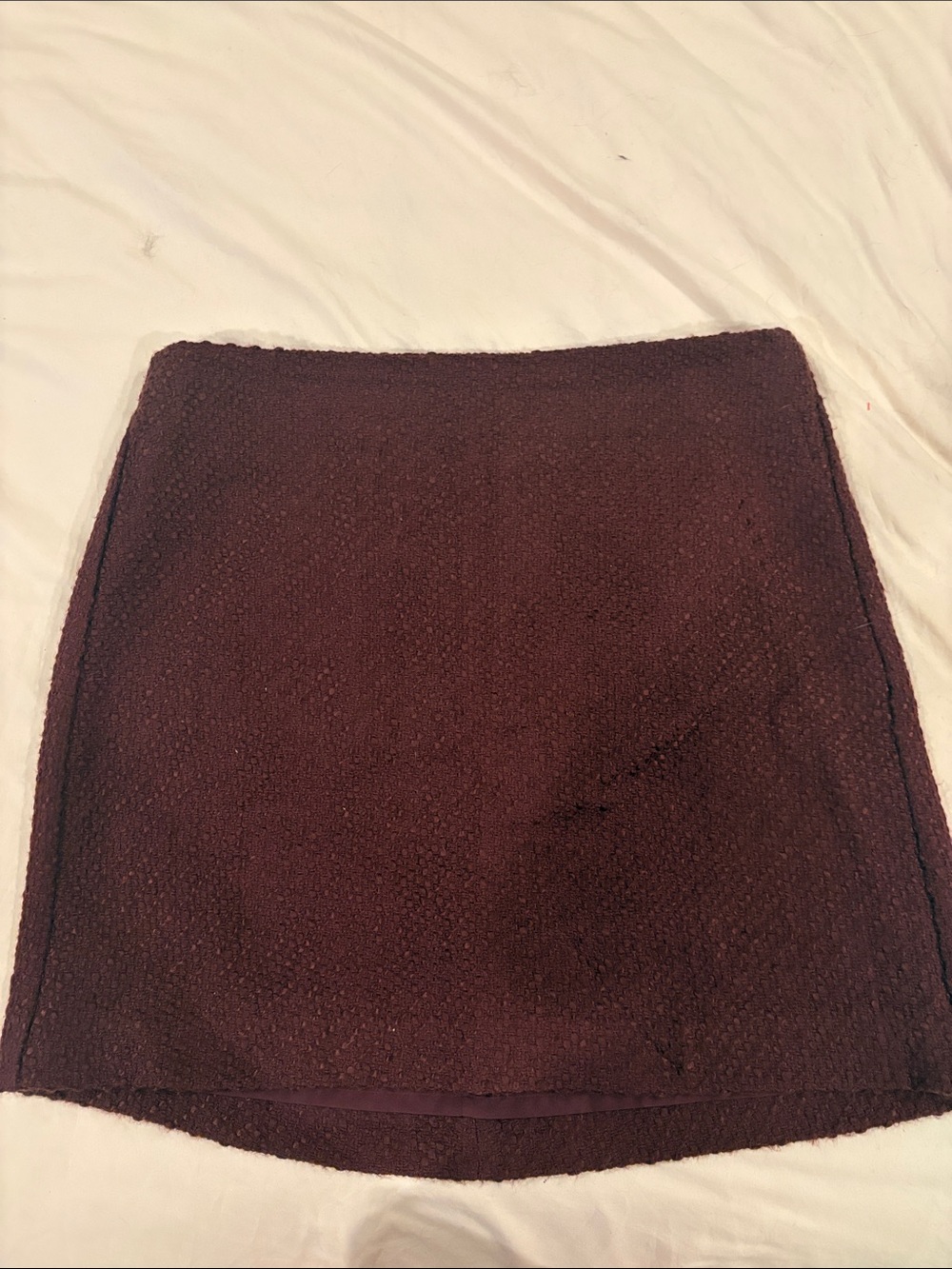 LOFT Chocolate Brown Textured Mini Skirt